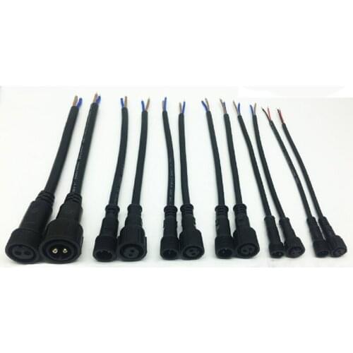 3 pin/2pin male to female connector waterproof with wire cable LED Strip power quick connector IP68 female male plug 2X 0.3(mm2)