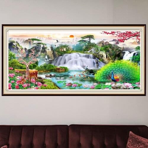 3d rhinestone painting Feng Shui Landscape 5d diy diamond painting cross stitch full drill diamond embroidery mosaic EE1804