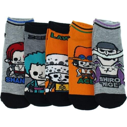 5 pairs Free shipping 2019 summer New High quality cotton women men Cartoon character short socks couple boat socks wholesale