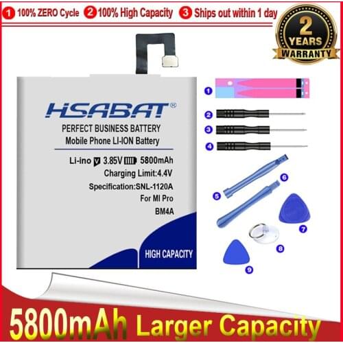 HSABAT BM4A 5800mAh Battery for Xiaomi Hongmi Redmi pro Batteries free shipping within tracking number