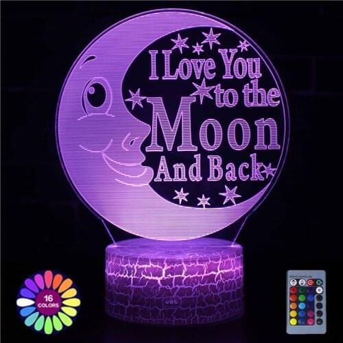 Acrylic Table Lamp Good Night Moon Star LED Lights for Kids Child Bedroom Decor Touch Remote Control Night Lights Holiday Gift