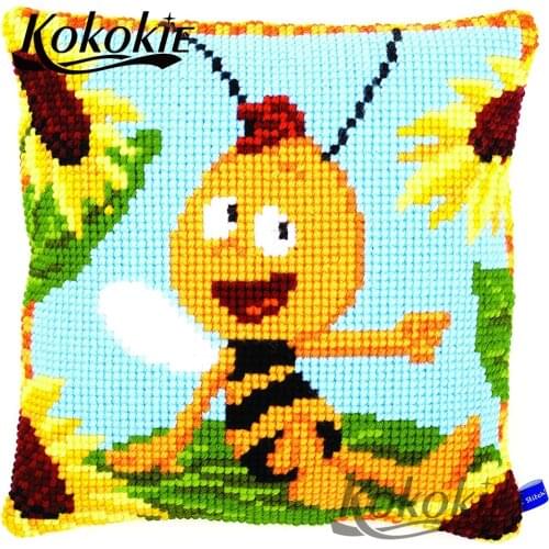 Handmade accessories for cross stitch kits pillow kit cotton throw pillow Embroider needlework kits bee printed pillowcase