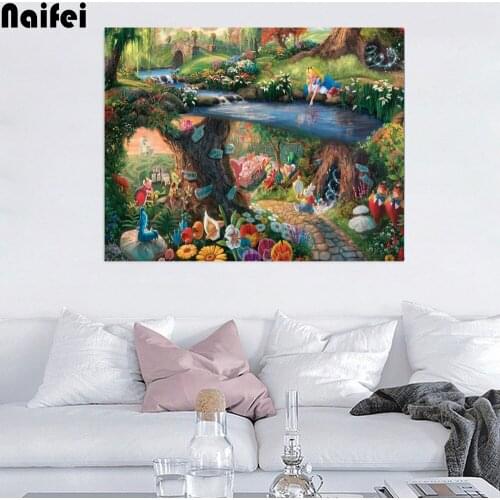 5d diy diamond painting The magical world of Alice full square round drill diamond embroidery rhinestone sale cartoon home decor