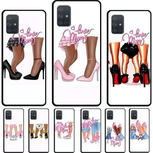 Super Mom son daughter Heels Baby Girl Phone Case For Samsung Galaxy A52 A12 A32 A72 A20e A21S A20S A50 A70 A11 A31 A41 A51 A71