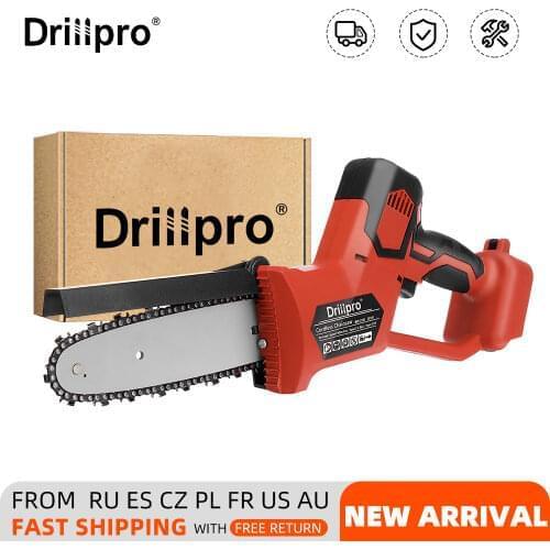 Drillpro 8 inch Electric Saw Chainsaw Electric Pruning Saw Wood Garden Logging Cutters Power Tool For Makita 18V Battery