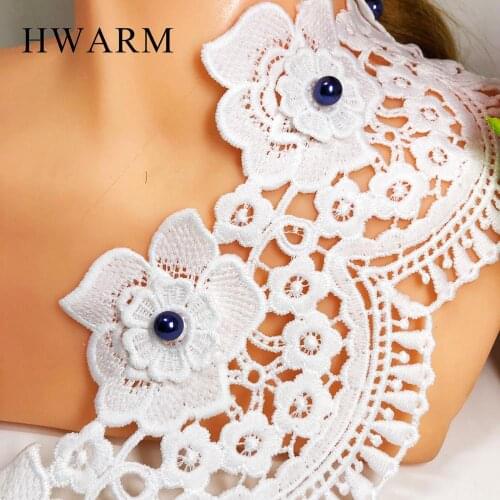 HWARM 10yard 10.4cm Screen Lace Sewing Trim Arts Craft Fabric Window Curtains DIY Handmade Wedding Ribbon With Beads Women Skirt