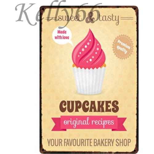 [ Kelly66 ] Metal Sign CUPCAKES Tin Poster Home Decor Bar Wall Art Painting 20*30 CM Size y-1524