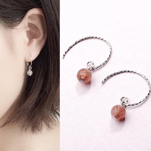 Fashion Female Moonstone Stone Earrings Simple Earrings For Women Beautiful Ear Jewelry Oorbellen Jewelry Gift