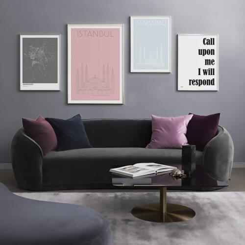 Muslim Islamabad Istanbul Marrakech Canvas Painting Wall Art Nordic Posters and Prints Wall Pictures for Living Room Decoration