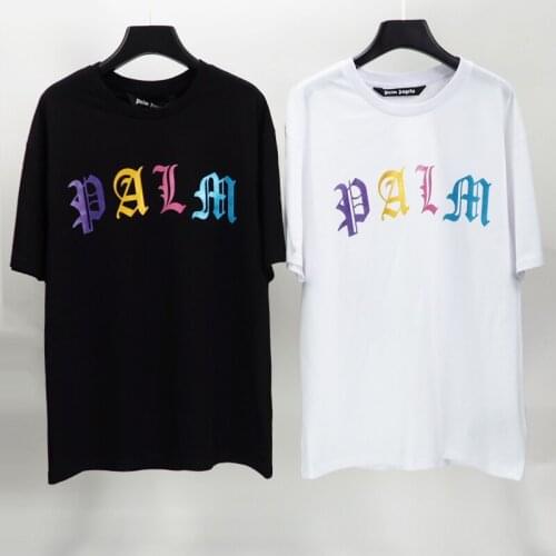 Palm Angels personality colorful letter printing short-sleeved male high street trend loose T-shirt