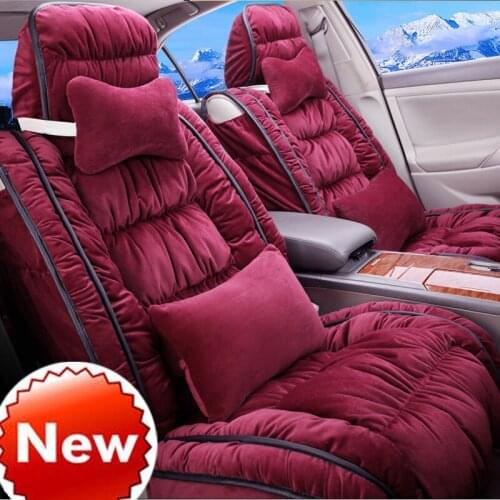 Universal Size Car Seat Cushion Pad Velvet Fabric Car Seat Covers Set Warmly Winter Seat Supports Interior Accessories Styling