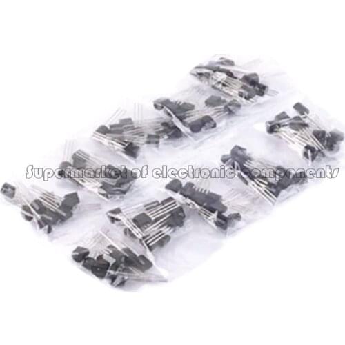 BC337 BC327 2N2222 2N2907 2N3904 2N3906 S8050 S8550 A1015 C1815 10Values X10pcs=100 Transistors Set Pack Transistor Kit (TO-92)