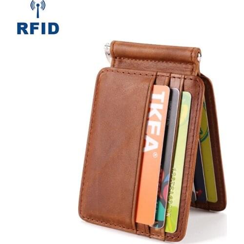 Genuine Leather Card Holder Cowhide Slim Card Wallet Small Thin Card Package Rfid Card Holder Multi-card Bank Card Holder