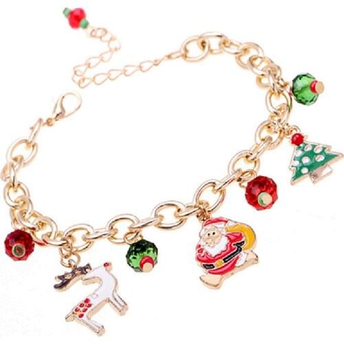 New Santa Claus Bracelet Alloy Dripping Christmas Tree Elk Bracelet Gift Christmas Ornaments