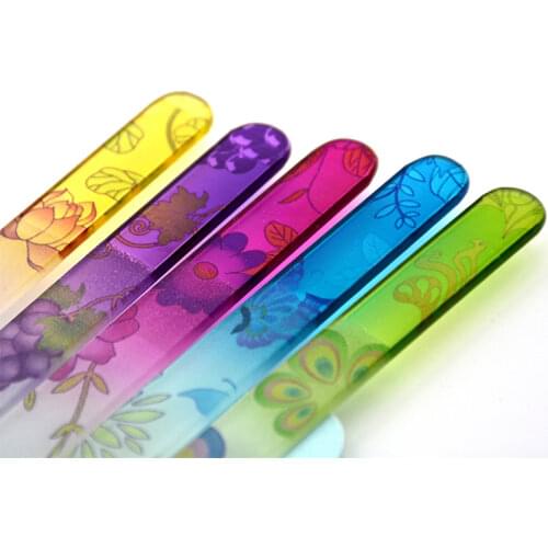 Color Random!1pcs Nail Files Crystal Glass Sanding Buffer DIY Manicure Buffing Polish Device Nail Art Decorations Tools