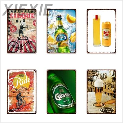 Beer Metal Tin Signs Plaque Retro Stickers Metal Vintage Wall Bar Home Art Retro House Pub Club Decor