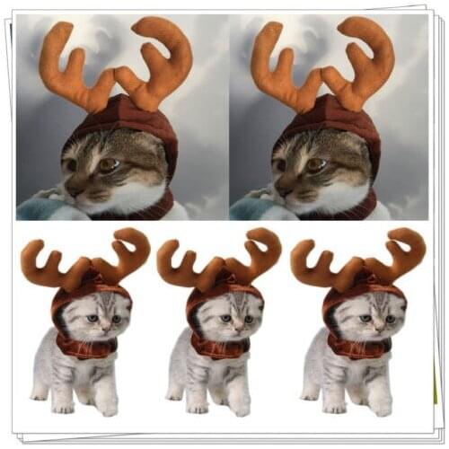 Dogs Cat Reindeer Headband Cap For Cat Xmas Costume Hair Decor Pet Elk Antlers Cute Puppy Deer Horns Christmas Headbands
