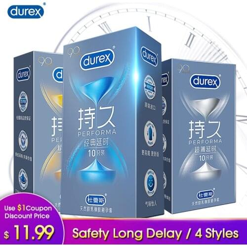 Durex Condoms Performa Safe Long Lasting Natural Latex Lubricated Delay Ejaculation Penis Sleeve intimate goods Sex Toys for Men