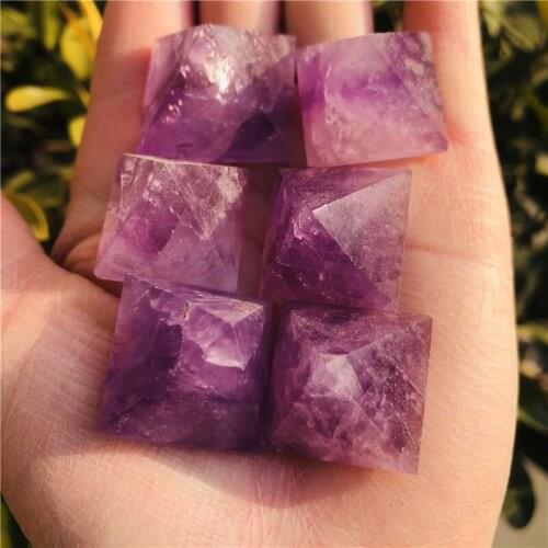 Natural Amethyst Pyramid Ornaments Crystal Tower Energy Stone Spiritual Meditation