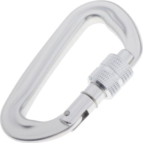 Sturdy Screwgate Locking Carabiner, 12KN Heavy Duty Carabiner Clip for Camping Hiking Hammock Dog Leash Outdoor and Gym