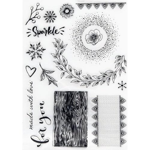 15.5x21.5cm Flower Bud Transparent Seal Clear Stamps Silicone Seal TPR Halloween Christmas Roller Stamps DIY Scrapbooking Card