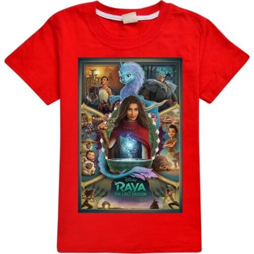 Raya And The Last Dragon Boys girls T-Shirt Funny Raya 3D Cartoon Kid Tops 3-14 Years Children Tops Summer Short Sleeve Tee
