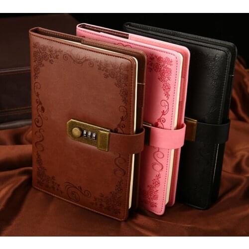 With Lock Beautiful Lockable Page PU n05 Journal Travel n32 Diary Creative Student Supply Supplies A5 Notebook Diary
