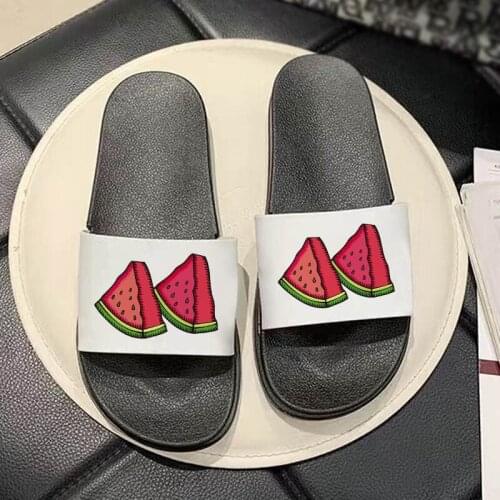 Summer Women Slippers Cartoon watermelon Thick Bottom Slides Flat Sandals Ladies Couple Bathroom Shoes ladies filp flops 2021