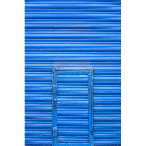 Blue Wall Door Photo Backdrop Vinyl Cloth Photocall Background for Children Baby Portrait Pets Toy Photophone Photography Props