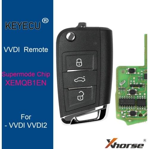 KEYECU XHORSE for MQB Style Super Remote Key - 3 Button - for VVDI Remote Key Tool, VVDI Mini Key Tool, VVDI2 Supermodel Machine
