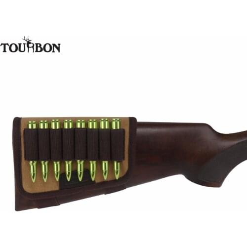 Tourbon Hunting Gun Accessories Rifle Buttstock Cheek Rest Pad 8 Rounds Cartridges Ammo Shells Cartridges Holder for Shooting