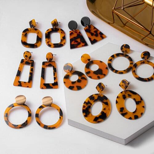 Vintage Acrylic Earrings For Women Boho 2020 Trendy Dangle Drop Earrings Fashion Bohemian Accessories Geometric Luxury Jewelry