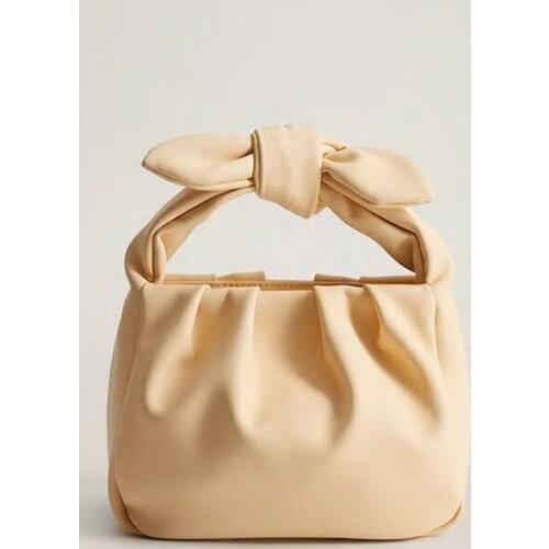 Bag for women 2020 summer PU Bucket Single Fashion Tie Solid Hasp Shoulder Bags handbag purses ladylike designer bags