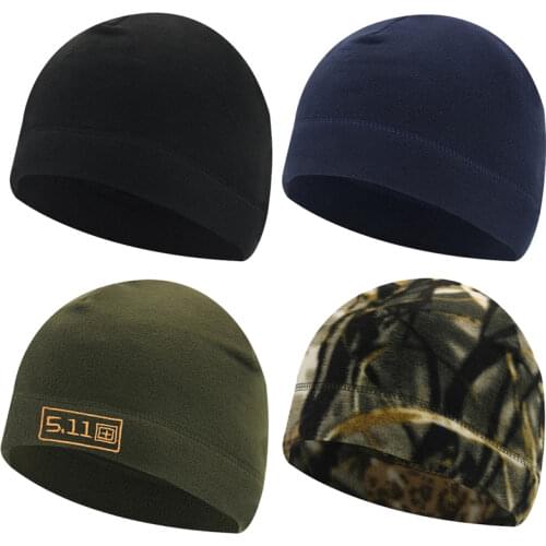 Winter Outdoor Sports Camo Fleece Hats For Women Men Windproof Warm Thermal Bicycle Cap Running Skiing Motocycle Beanie Skullie