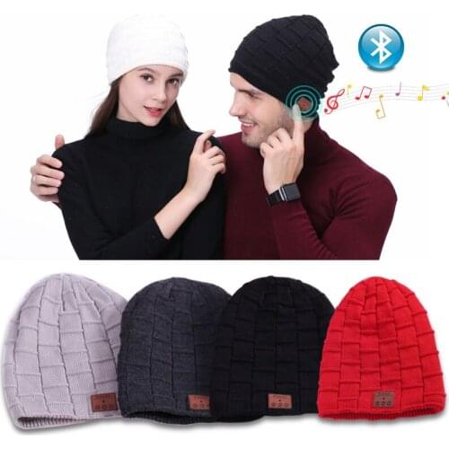 Winter Bluetooth Earphone Hat Wireless Headphones With Mic Headset Winter Warm Hat Women/Men Music Hi-Fi Headset Caps For Phone