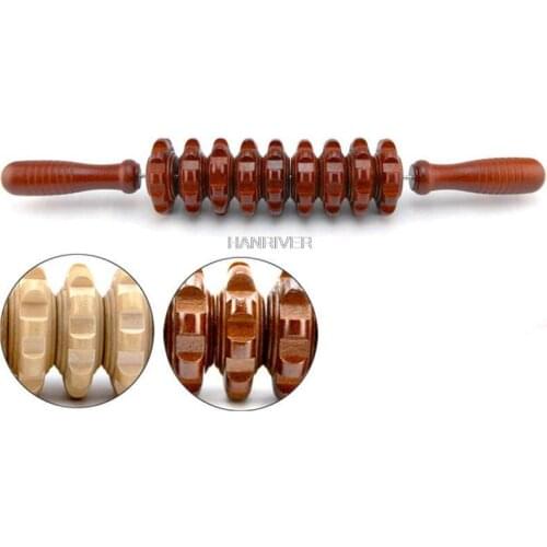 Niet Crack Korte Paragraaf Dikke Shaft Gear Meridiaan Staven Full-Body Massage Stok Wiel Bonsde Zijn Taille Terug massage Houten