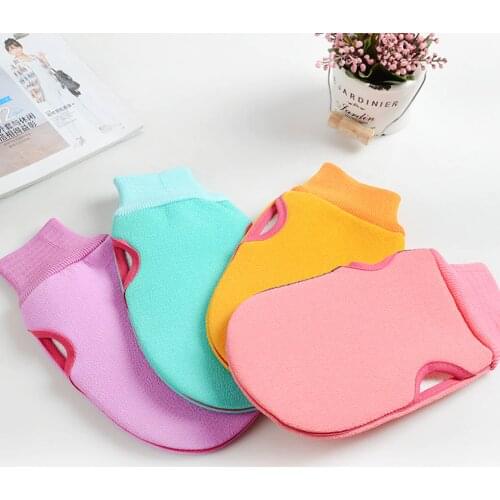 1pc Bathing Glove Shower Towel Mitten Strong Scrub Wash Cloth Bath Scrubbing Glove Exfoliating Massager Random Color