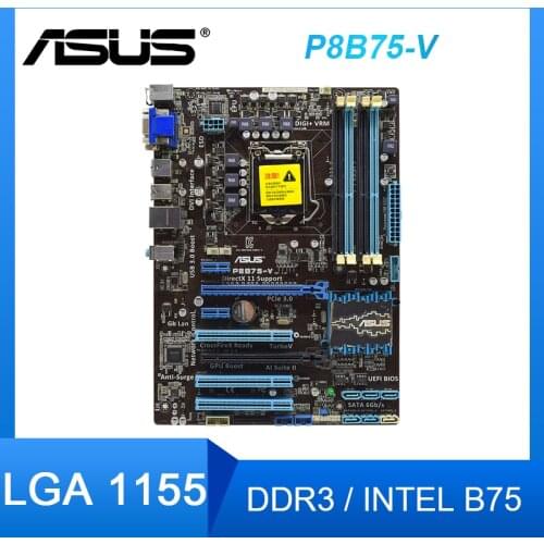 Asus P8B75-V Desktop Motherboard LGA 1155 i3 i5 i7 DDR3 32G Intel B75 uATX UEFI BIOS PCI-E 2.0 ATX Original Used Mainboard