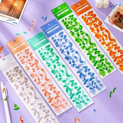 2 Sheets Kawaii Ribbons Stickers Colorful Self Adhesive Sticker For Scrapbooks Card Craft School Projects