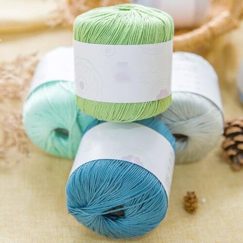 50g/Ball Cotton Metallic Lace Rainbow Yarn Colorful Thin Thread For DIY Hand Crocheting Knitting By 2.75-3.25mm Crochet Hooks