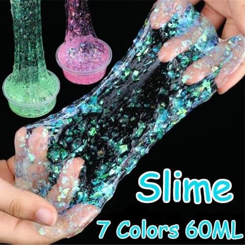 60ml Kids Slime Toy DIY Glitter Sequins Sludge Slime Mud Stress Relieve Putty Kids Clay Toy Stress Relief Kids Toys Gift