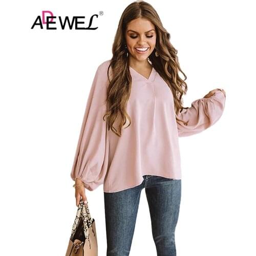 ADEWEL Pink Set For Success Shift Top long sleeve Femininas De Verão 2019 Plus Size Tshirt Camiseta Mujer Women Clothes 2XL