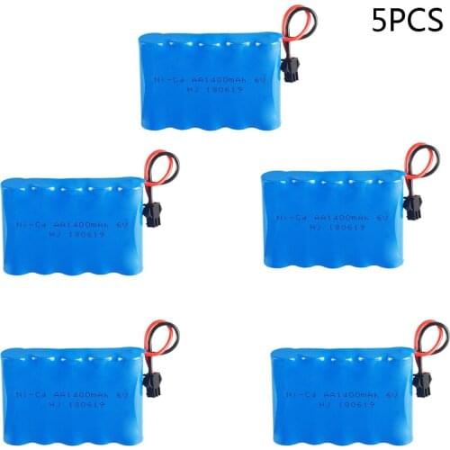 1400mAh 6V NI-CD Battery 6v high capacity Nicd Batteries SM Plug for Remote Control Toy Cars Trucks Tank Gun lighting facilities