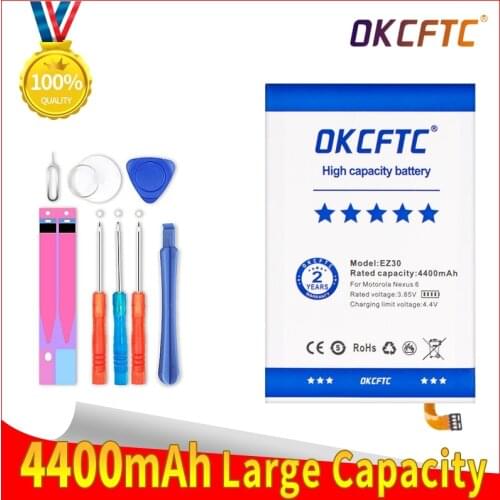 OKCFTC EZ30 4400mAh Battery for Motorola Nexus 6 Google XT1115 XT1110 xt1103 nexus6 Mobile Phone Batteries