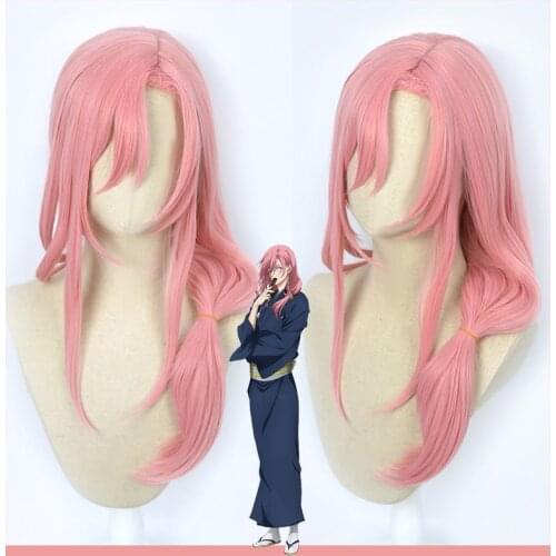 Anime SK8 the Infinity Cherry Blossom Cosplay Wig Long Pink Wig Loose Hair Heat-resistant Fiber Hair + Wig Cap Party Role Play