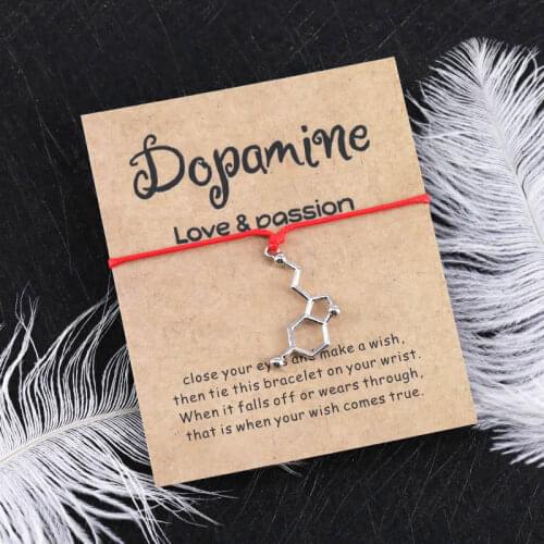 Dopamine Wish Bracelet Love & Passion Serotonin Charm Chemistry Bracelet Serotonin Jewelry for Women Men Friendship Bracelet
