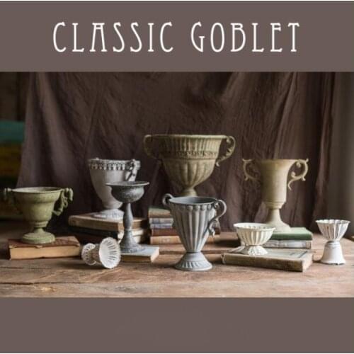 European Wrought Iron Flower Pot Accessories Home room Desktop Vase Furnishing Crafts Store Coffee Table Ornaments Decoration