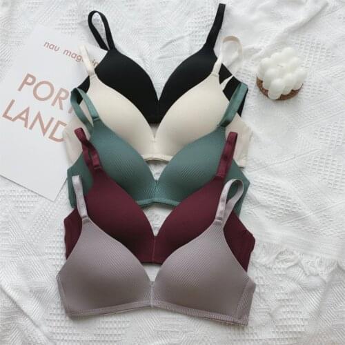 New product Pikachu no trace no steel ring ultra-thin breathable striped bra