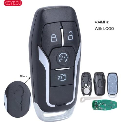 KEYECU Aftermarket Smart Keyless Remote Key 434MHz ID49 for Ford Mustang 2015 2016 2017 With Logo