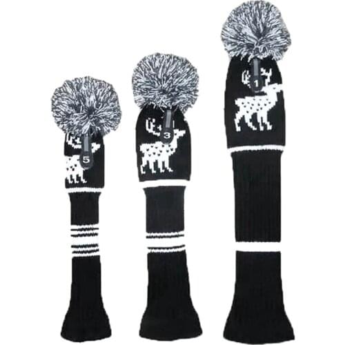 Golf Clubs 3 Pcs/Set Knitted Hybrid UT Driver Fairway Wood Golf Head Covers 1 3 5 Wood Headcover